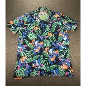Disney Stitch Hawaiian Shirt Men’s Large Surf Tropical‎ Lilo & Stitch NWT